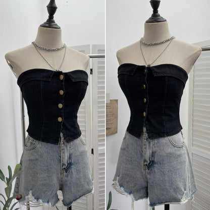 Sexy Denim Tube Top