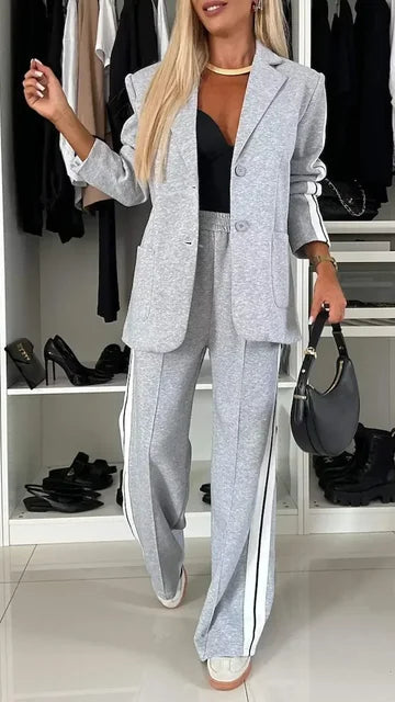 Long sleeved lapel casual suit set