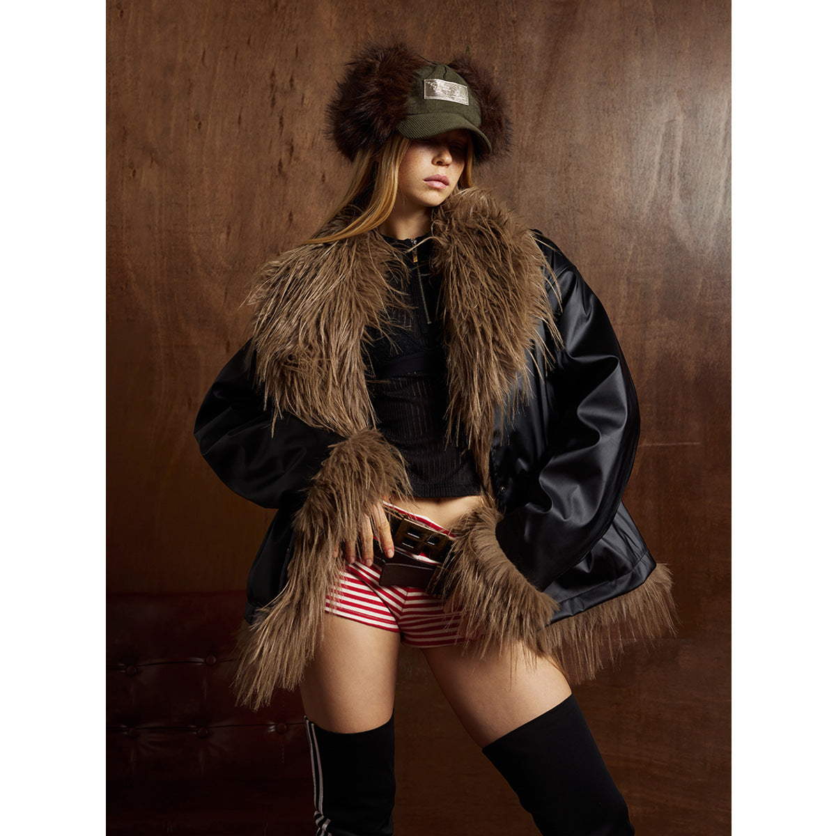 Velvet cotton jacket pilot leather jacket