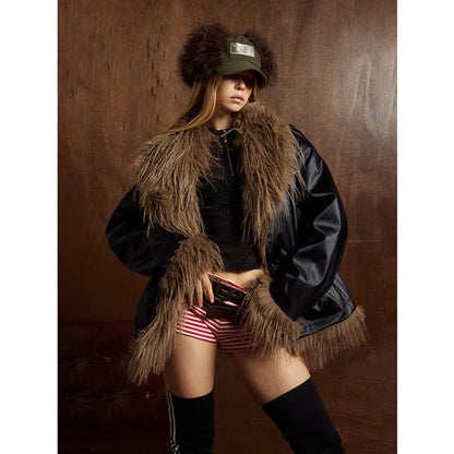 Velvet cotton jacket pilot leather jacket