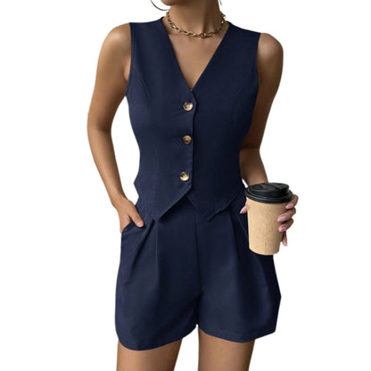 Commuting slim fit vest set for women