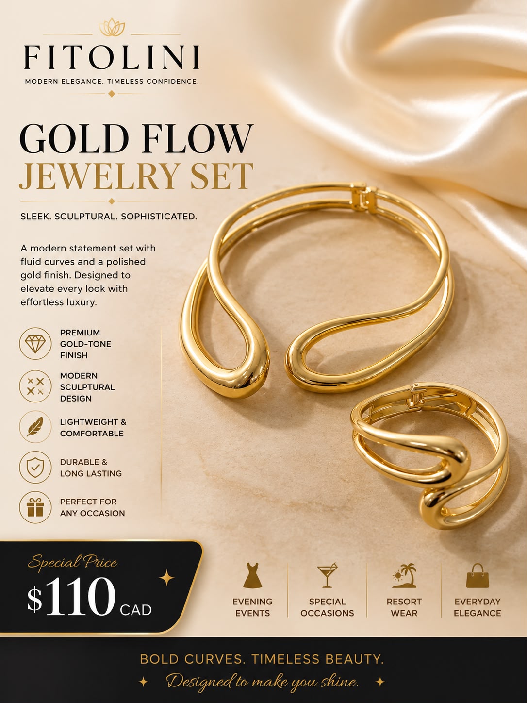 FITOLINI – Gold Flow Jewelry Set