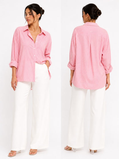 Fitolini Striped Oversized Shirt