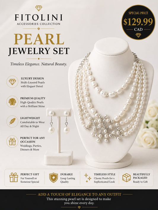 FITOLINI Pearl Jewelry Set