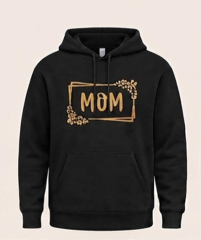 FITOLINI Signature Minimalist Graphic Hoodie – Premium Black Fleece Pullover with Metallic Gold Detail