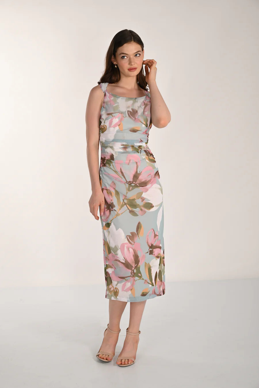 Floral Sleeveless Bodycon Dress Style 261362