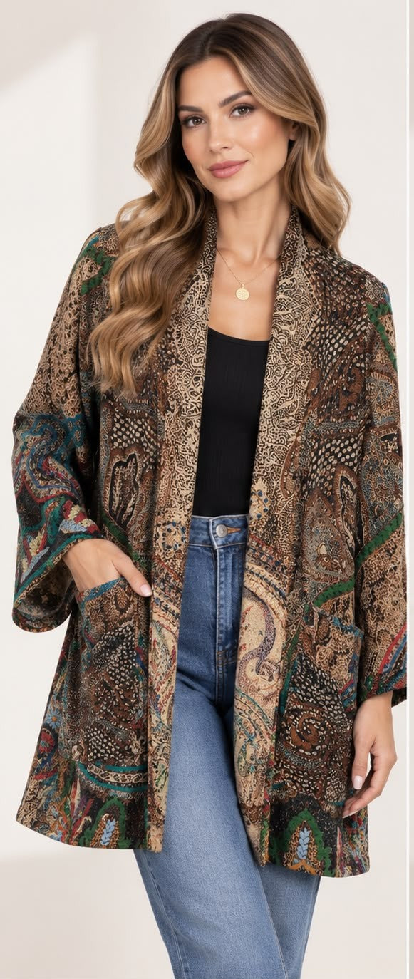 BABA 100% Wool Paisley Jacket
