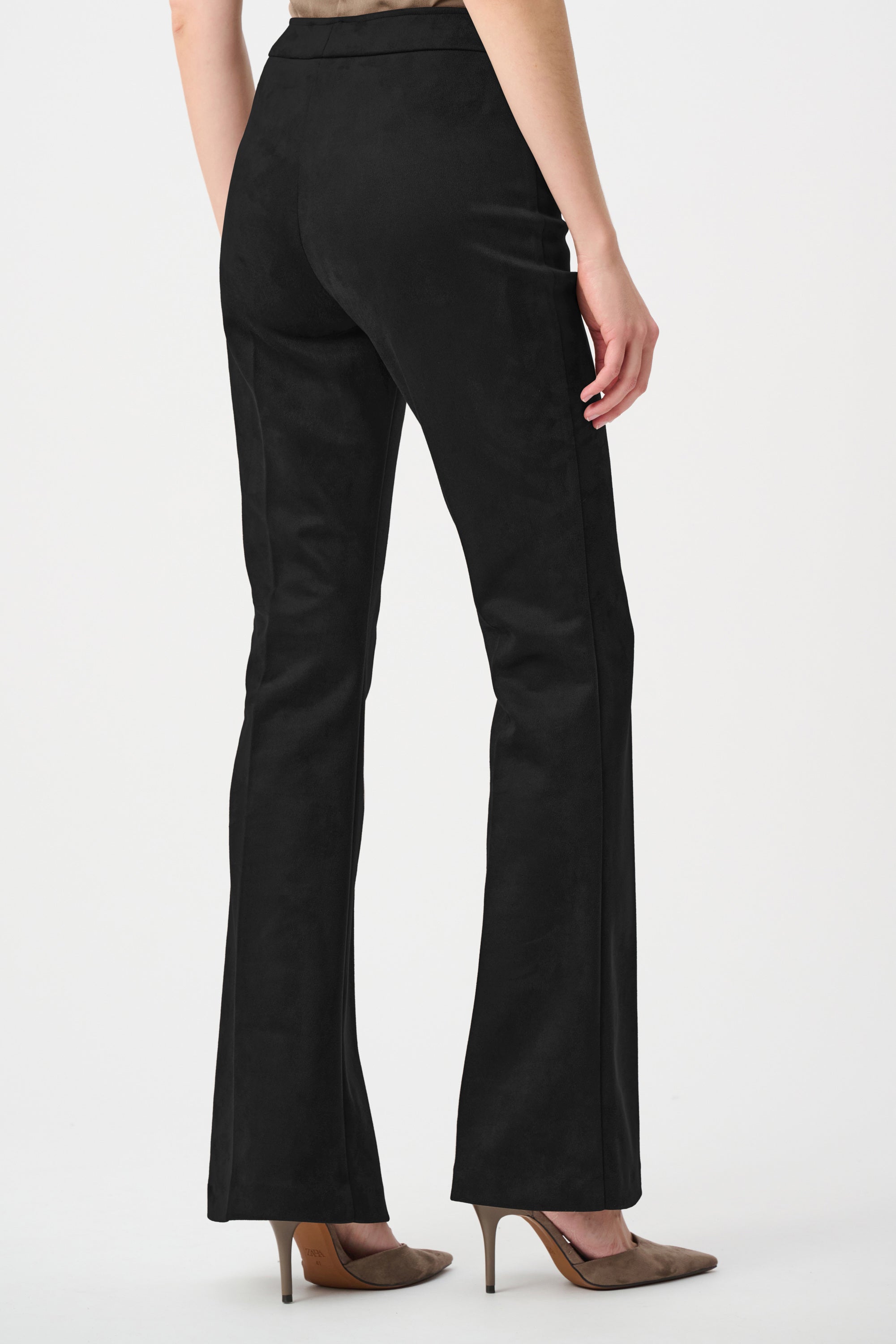 Scuba Suede Flared Pull-On Pants#263160