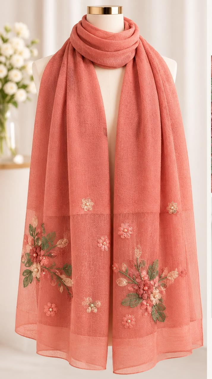 Fitolini Embroidered Scarf