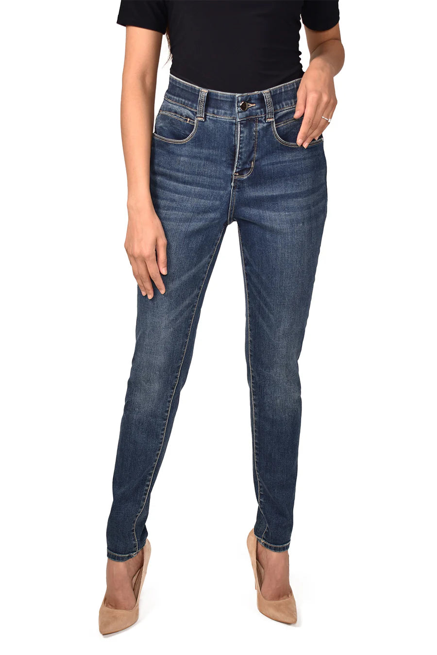 Slim Fit High-Waisted Jeans Style 213126U