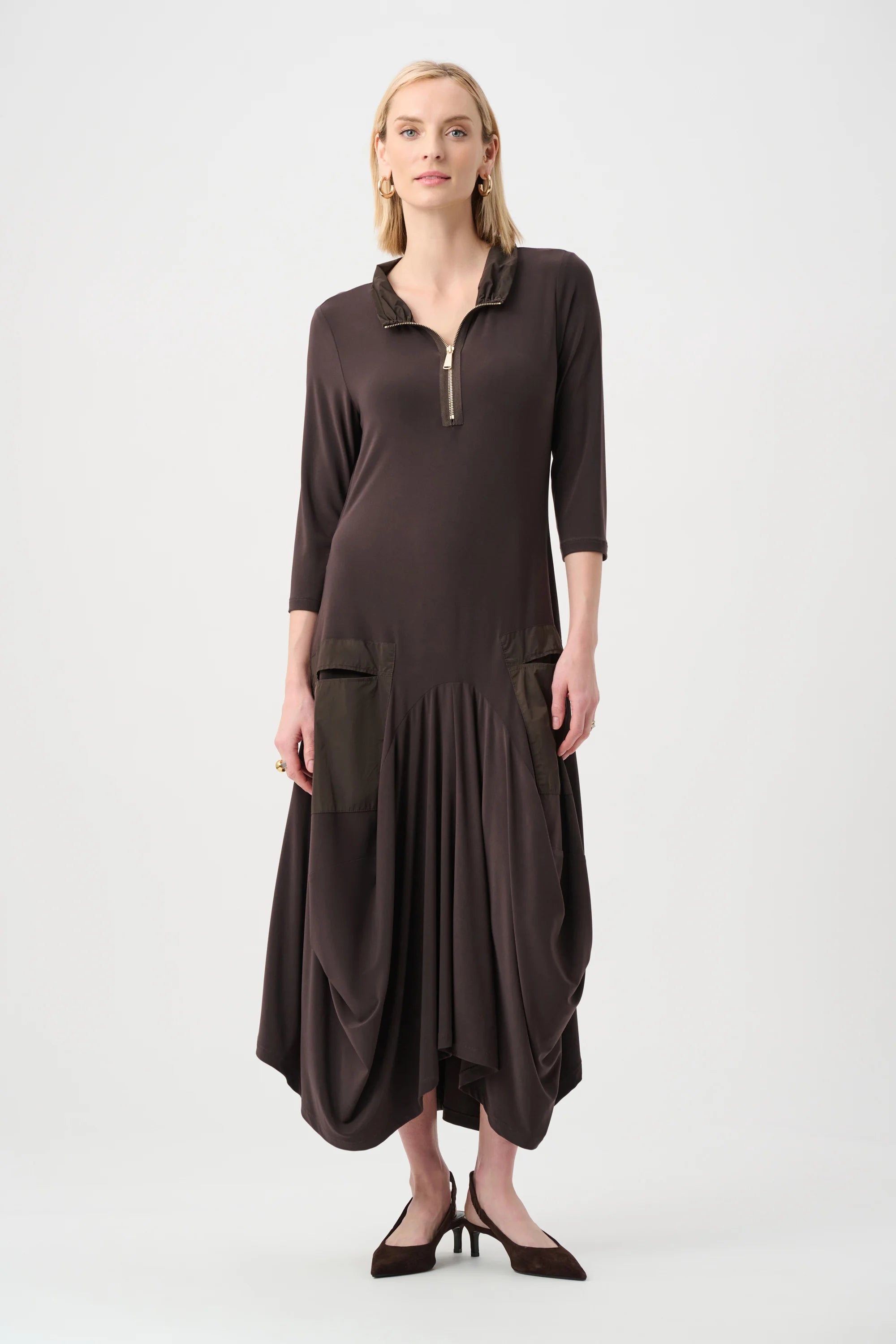 Silky Knit And Memory Cocoon Dress # 263159