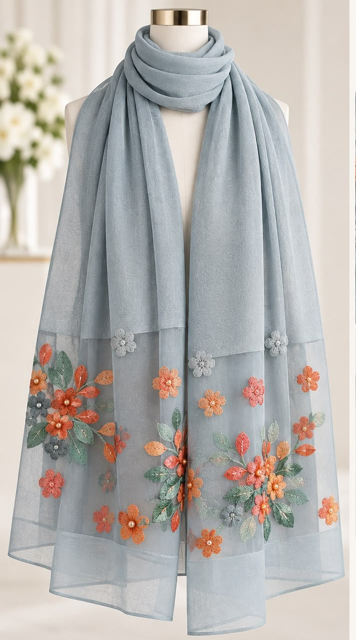 Fitolini Embroidered Scarf