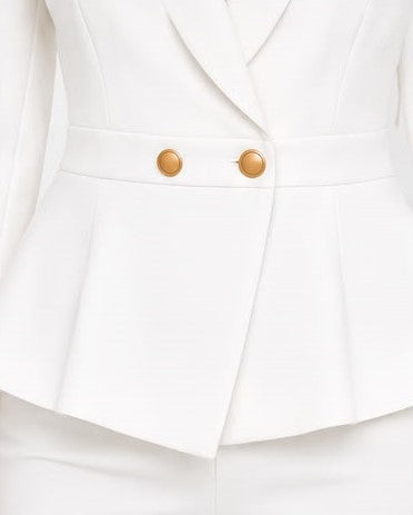 Fitolini White Peplum Blazer