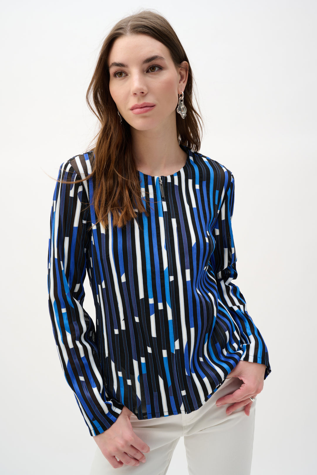 Joseph Ribkoff Geometric Print Fitted Jacket Style #262953