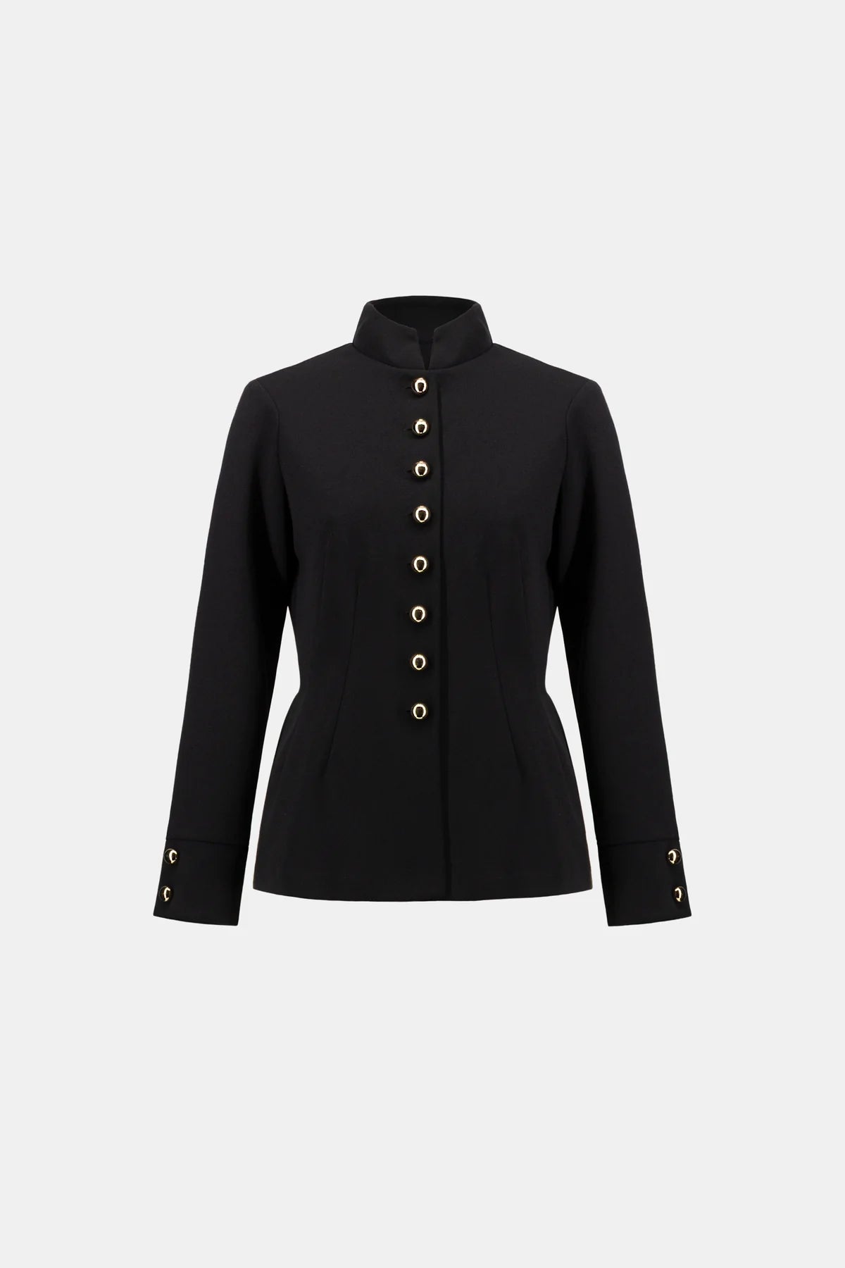 Joseph Ribkoff Black Military Collar Fitted Jacket