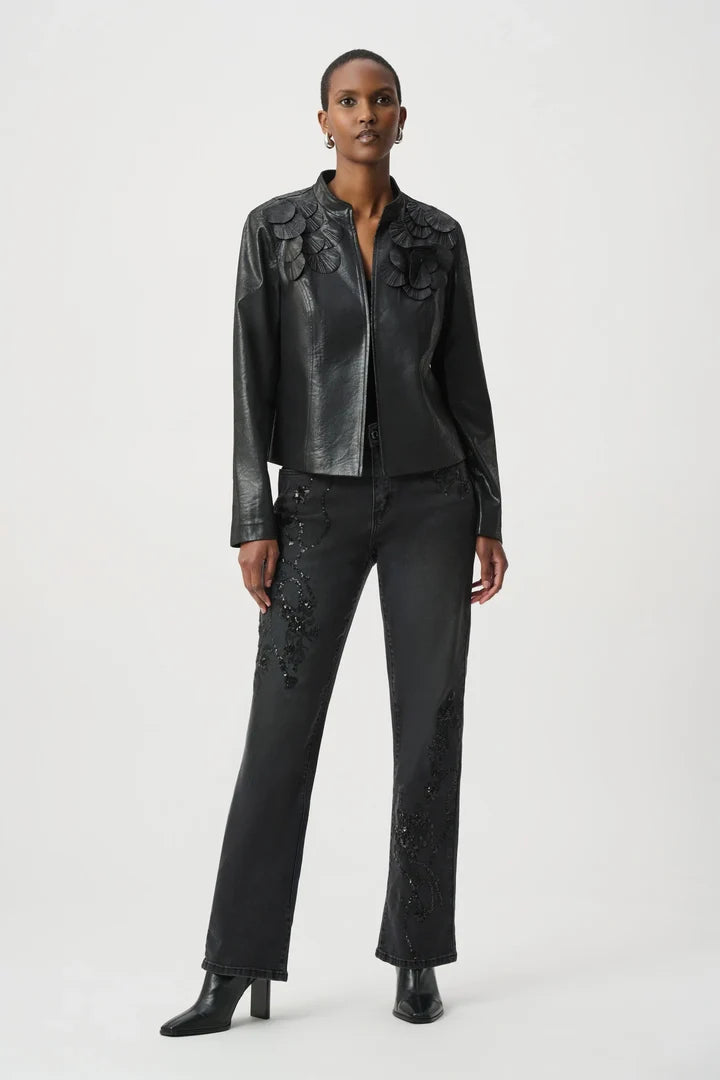 Joseph Ribkoff Embellished Foiled Suede Jacket - Style 264906