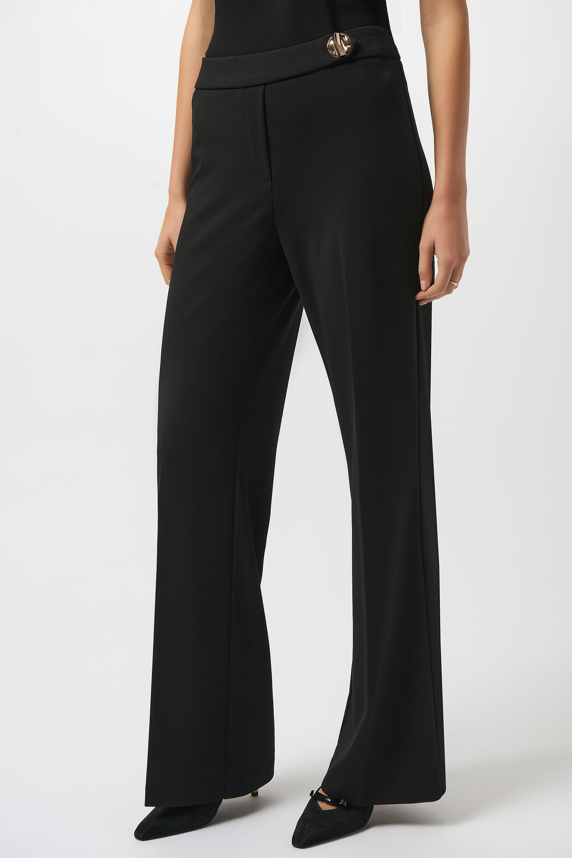 Scuba Crepe Wide-Leg Pants #253073