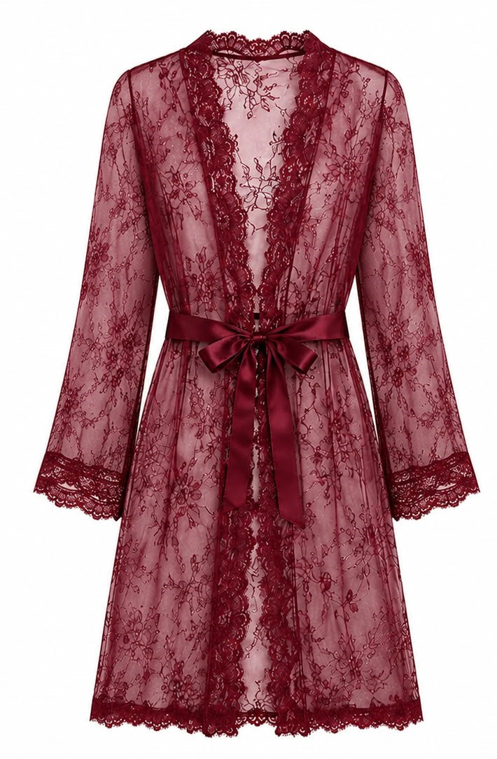 Fitolini Sheer Lace Robe