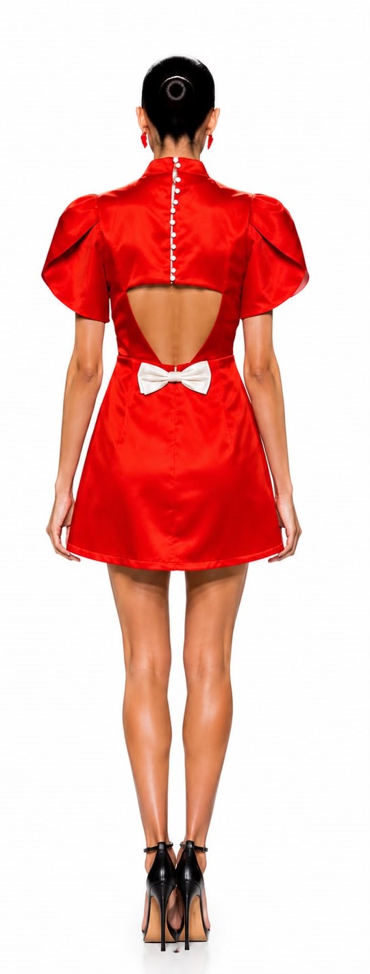 FITOLINI Satin Statement Dress