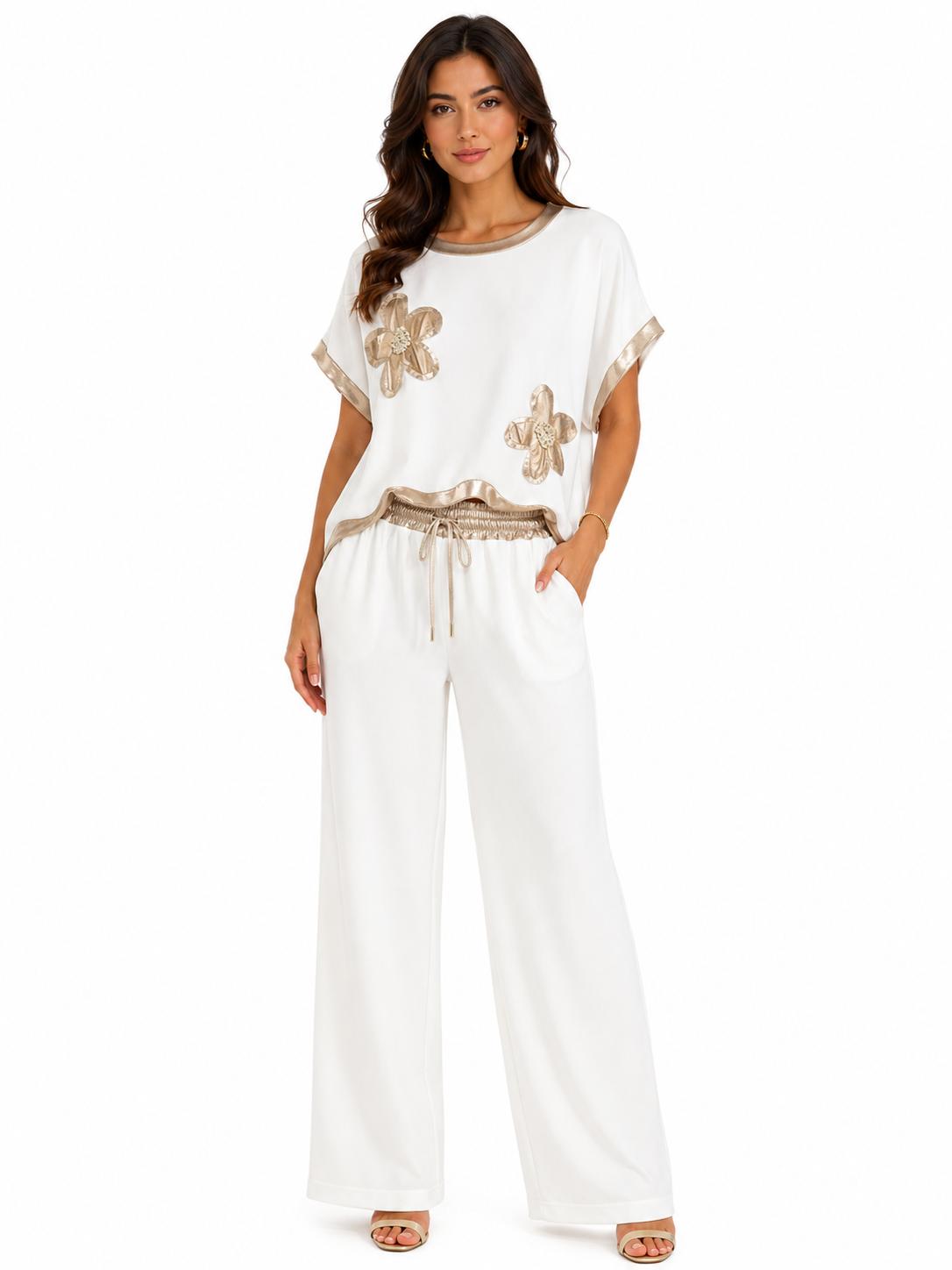 Angela Mara Wide-Leg Pants #34212P