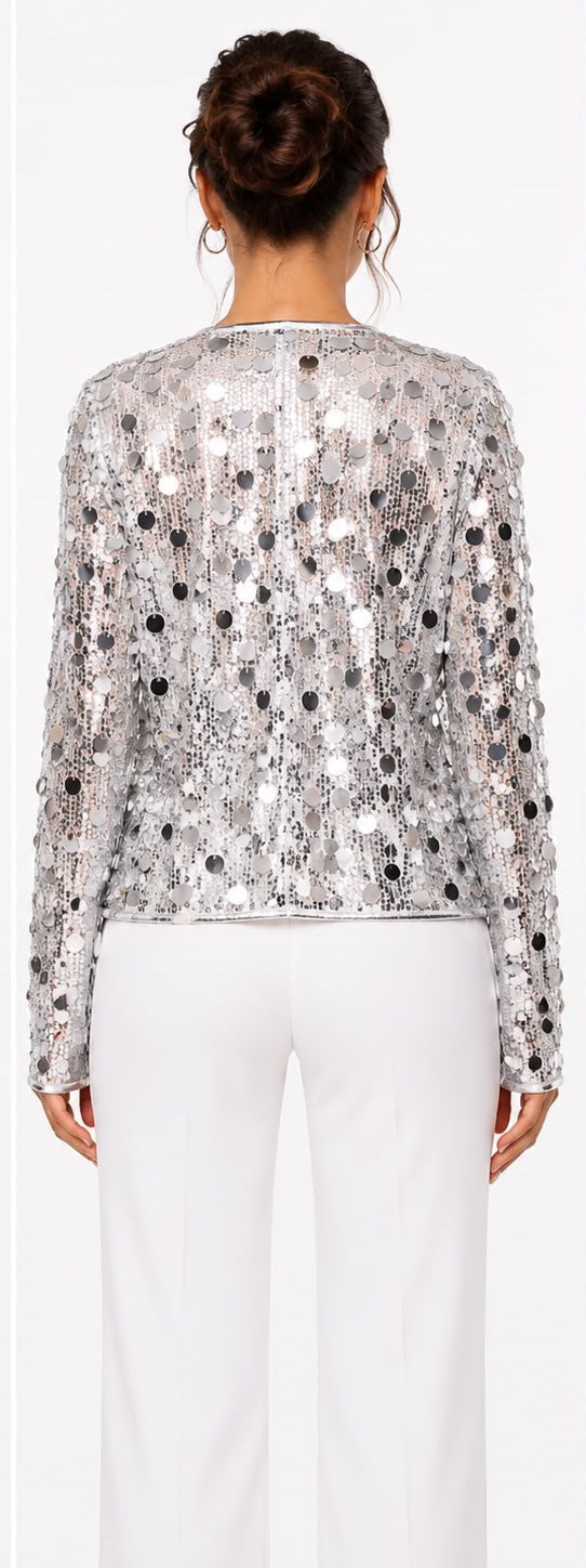Fitolini Silver Sequin Jacket