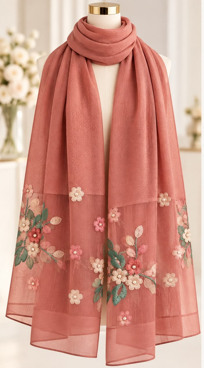 Fitolini Embroidered Scarf