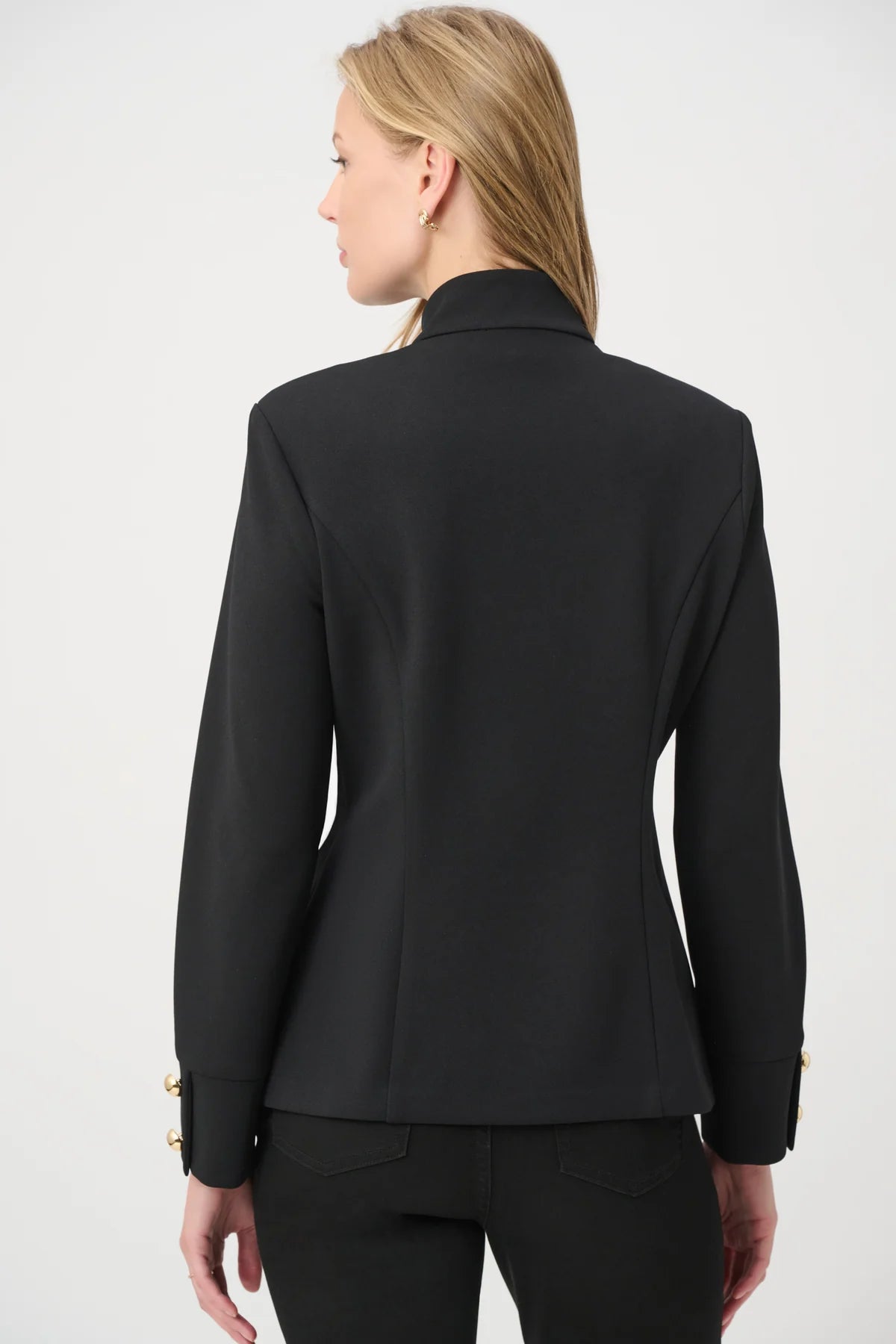 Joseph Ribkoff Black Military Collar Fitted Jacket