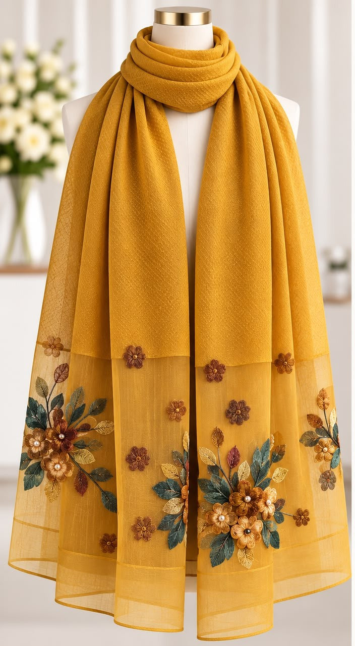 Fitolini Embroidered Scarf