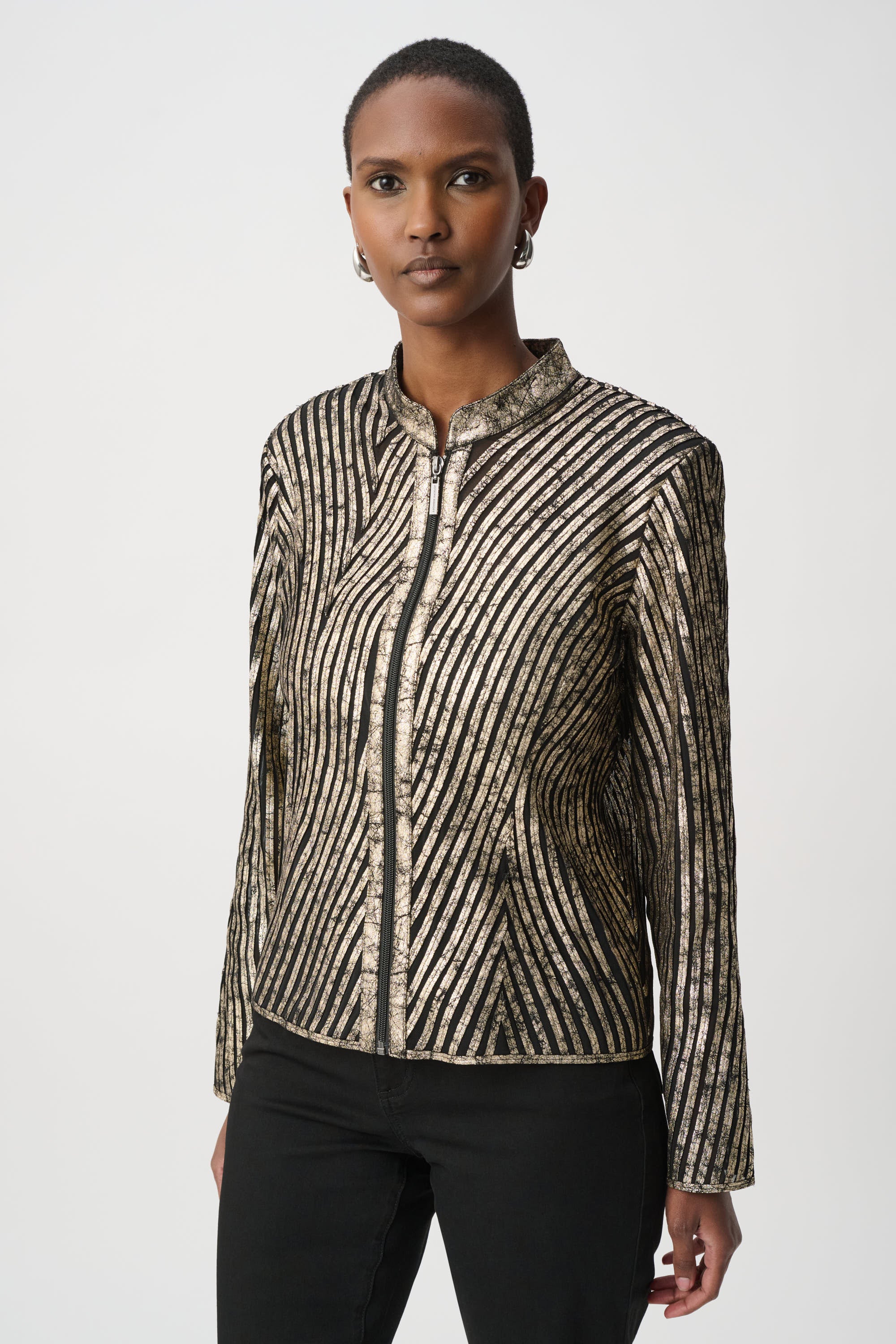Metallic Soutache Fitted Jacket Style 264908