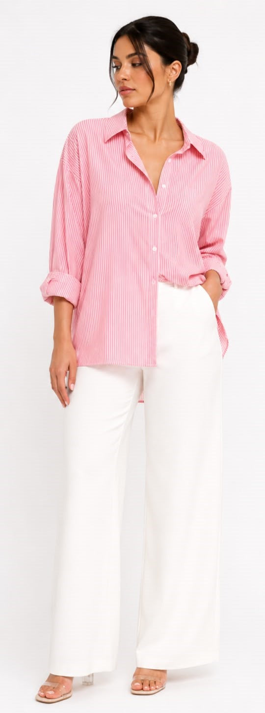 Fitolini Striped Oversized Shirt