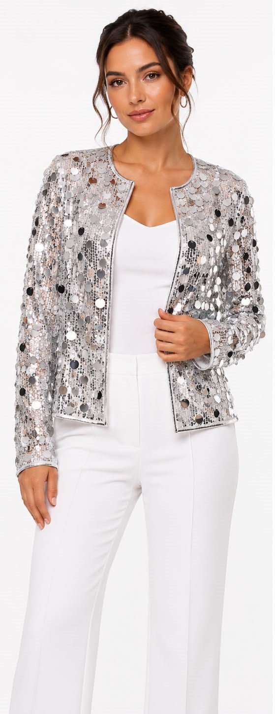 Fitolini Silver Sequin Jacket